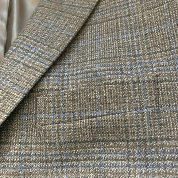 Lauren Ralph Lauren Gray Blue Glen Plaid Sport Coat Blazer 100% Wool 44L - Picture 4 of 11
